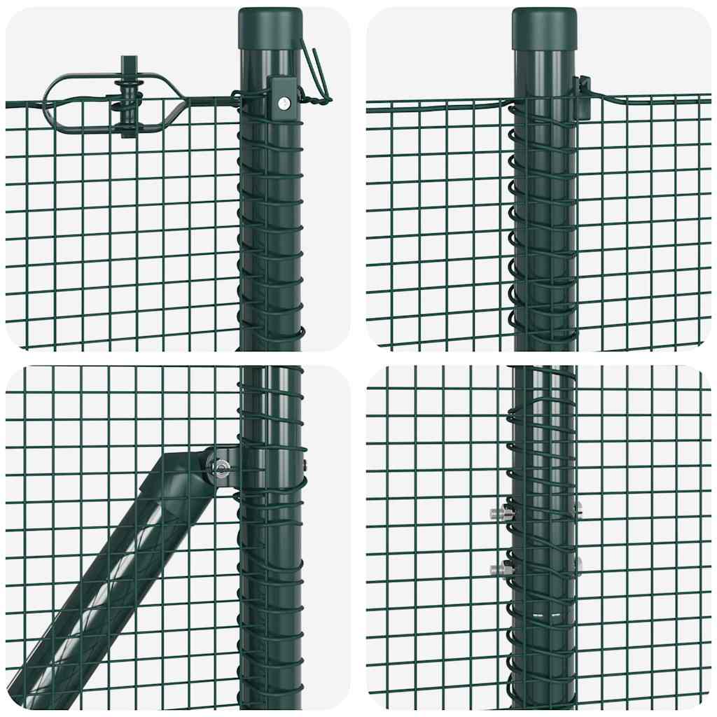 Zaun mit Pfosten Grün 1,4 x 10 m Stahl