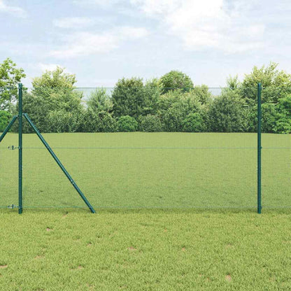 Zaun mit Pfosten Grün 1,4 x 10 m Stahl