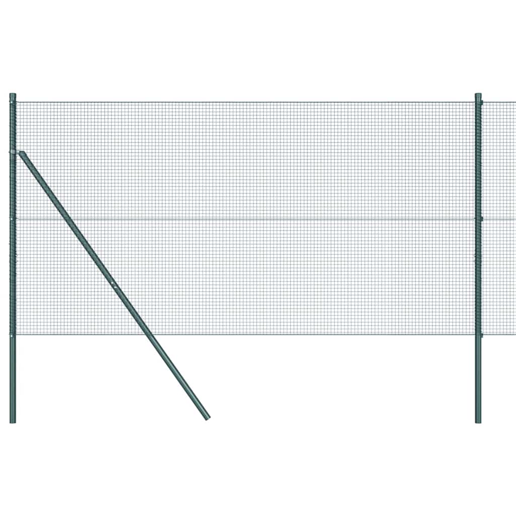 Zaun mit Pfosten Grün 1,4 x 10 m Stahl