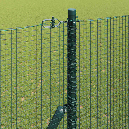 Zaun mit Pfosten Grün 1,5 x 10 m Stahl