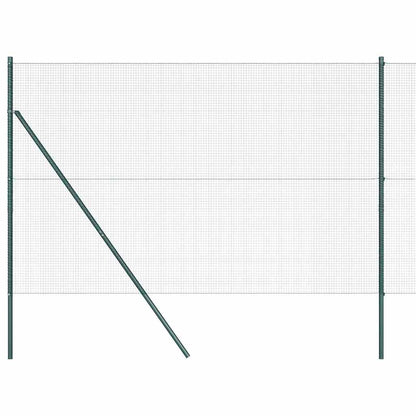 Zaun mit Pfosten Grün 1,5 x 10 m Stahl
