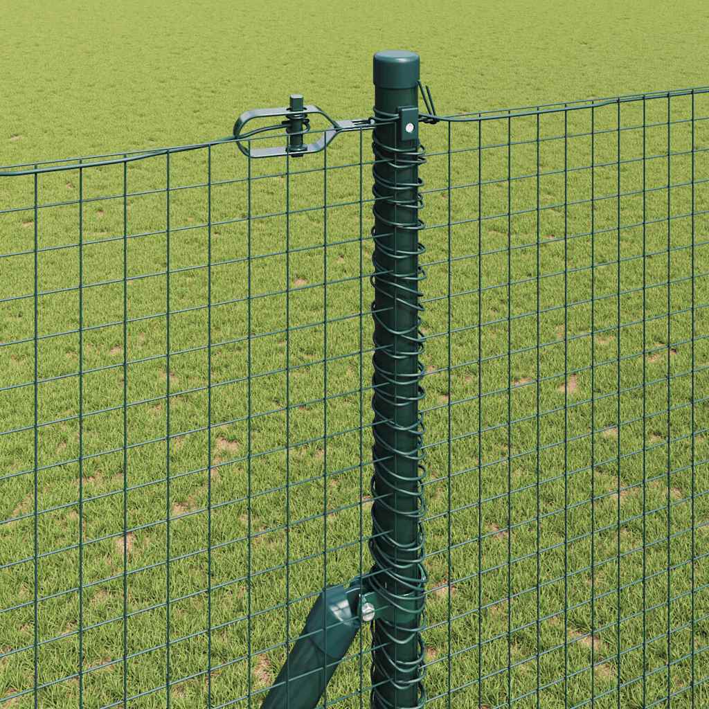 Zaun mit Pfosten Grün 1,6 x 10 m Stahl