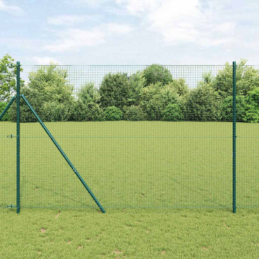 Zaun mit Pfosten Grün 1,6 x 10 m Stahl