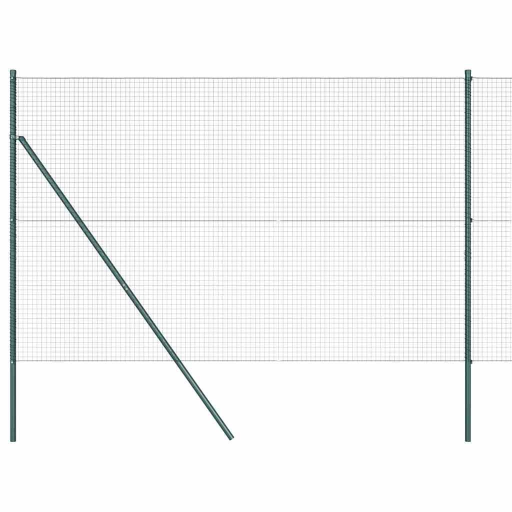 Zaun mit Pfosten Grün 1,6 x 10 m Stahl