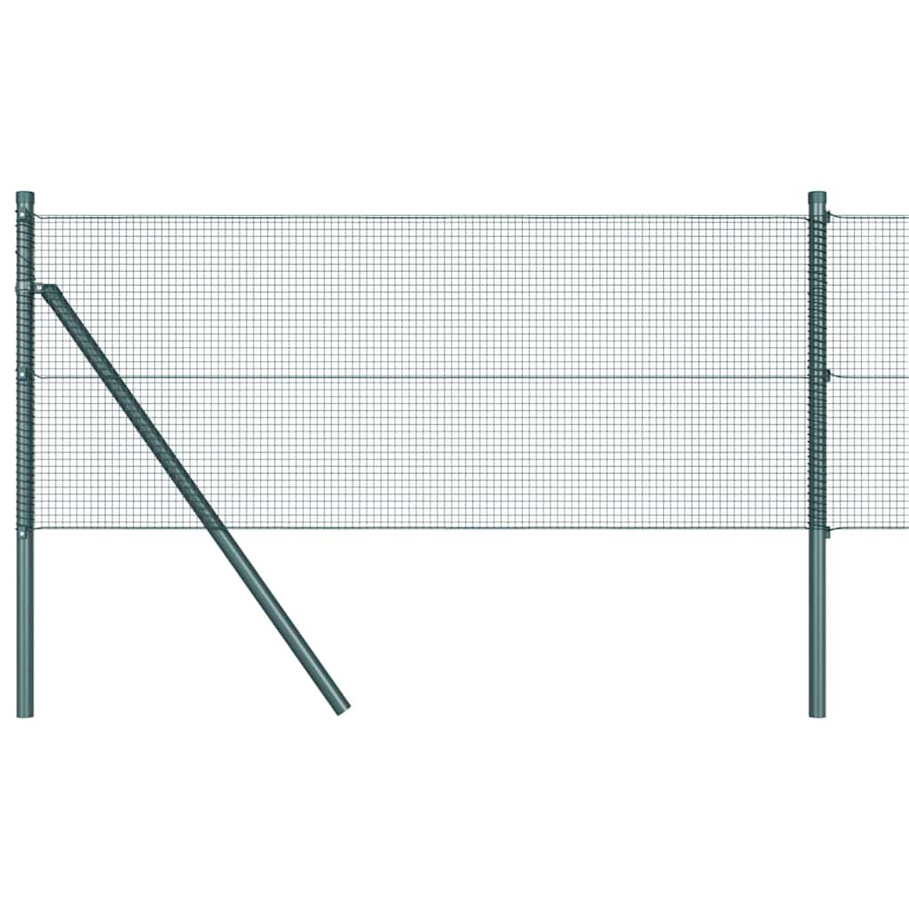 Zaun mit Pfosten Grün 0,5 x 25 m Stahl