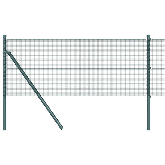 Zaun mit Pfosten Grün 0,5 x 25 m Stahl