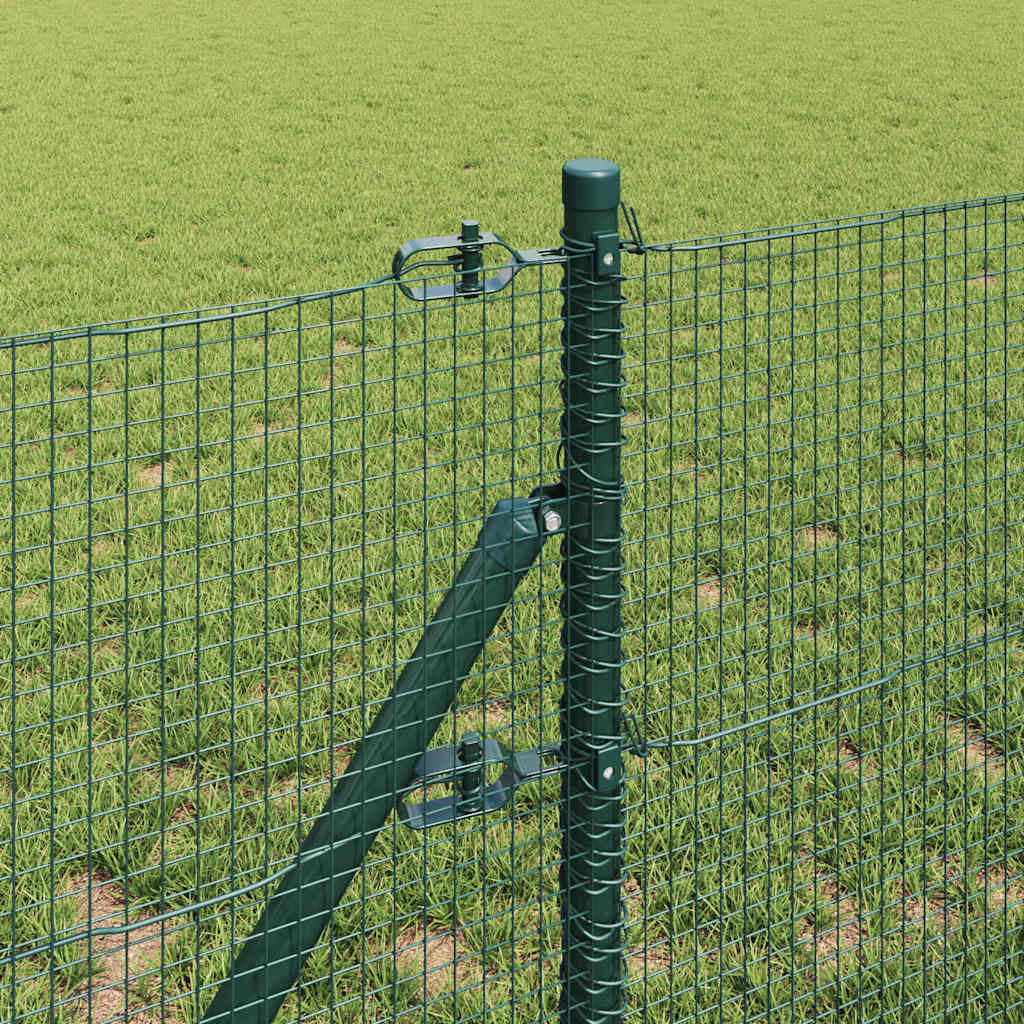 Zaun mit Pfosten Grün 0,5 x 25 m Stahl