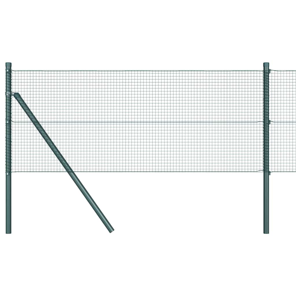Zaun mit Pfosten Grün 0,5 x 25 m Stahl