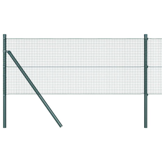 Zaun mit Pfosten Grün 0,5 x 25 m Stahl