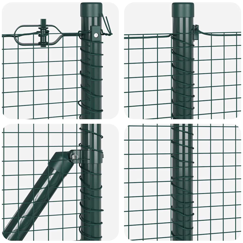Zaun mit Pfosten Grün 0,5 x 25 m Stahl