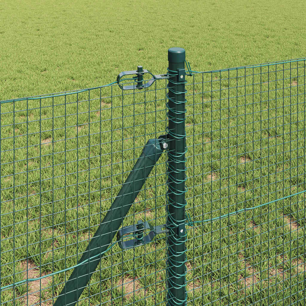 Zaun mit Pfosten Grün 0,5 x 25 m Stahl