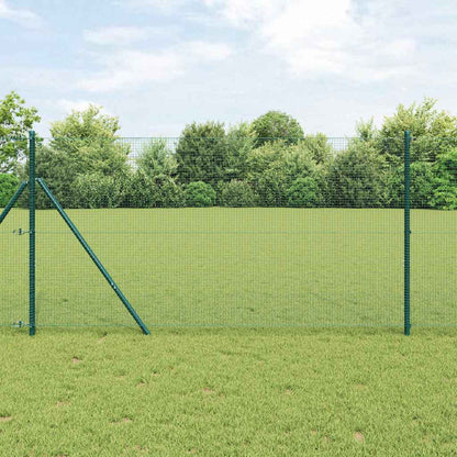Zaun mit Pfosten Grün 1,2 x 25 m Stahl
