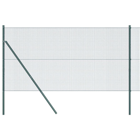 Zaun mit Pfosten Grün 1.2 x 25 m Stahl