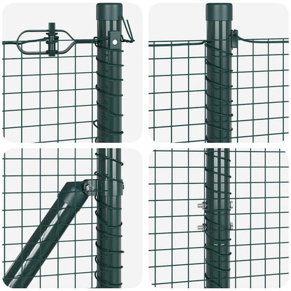 Zaun mit Pfosten Grün 1,4 x 25 m Stahl