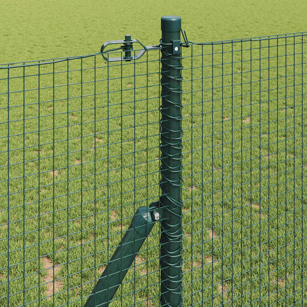 Zaun mit Pfosten Grün 1,4 x 25 m Stahl