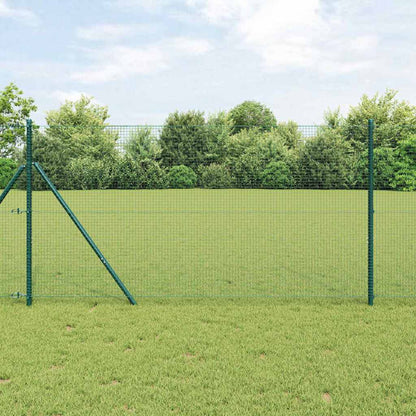 Zaun mit Pfosten Grün 1,4 x 25 m Stahl