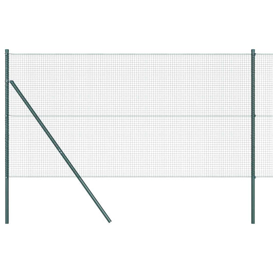 Zaun mit Pfosten Grün 1.4 x 25 m Stahl