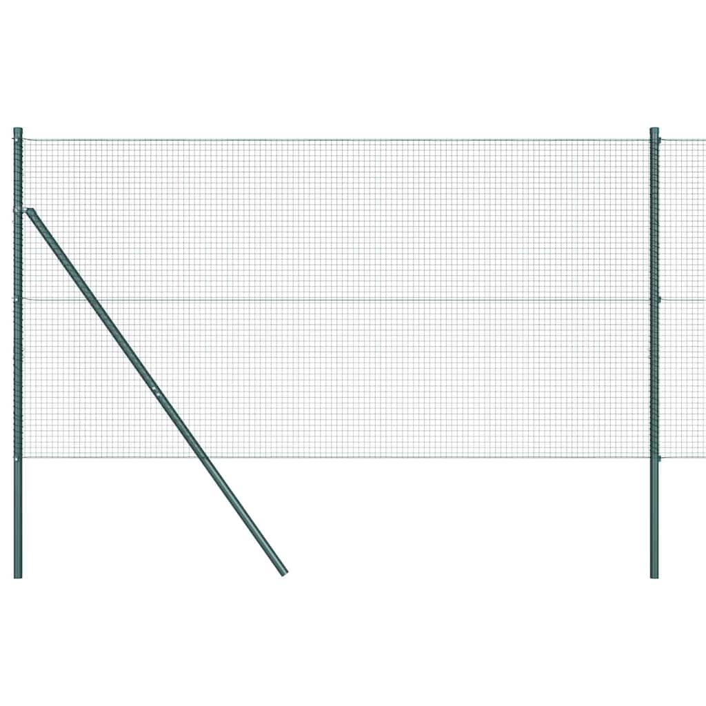 Zaun mit Pfosten Grün 1,4 x 25 m Stahl