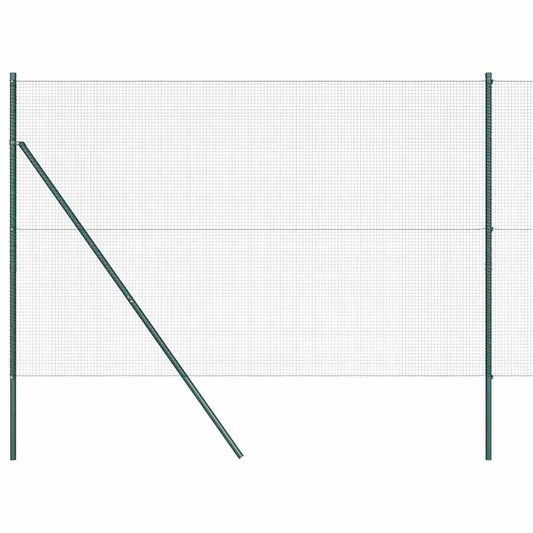 Zaun mit Pfosten Grün 1.6 x 25 m Stahl