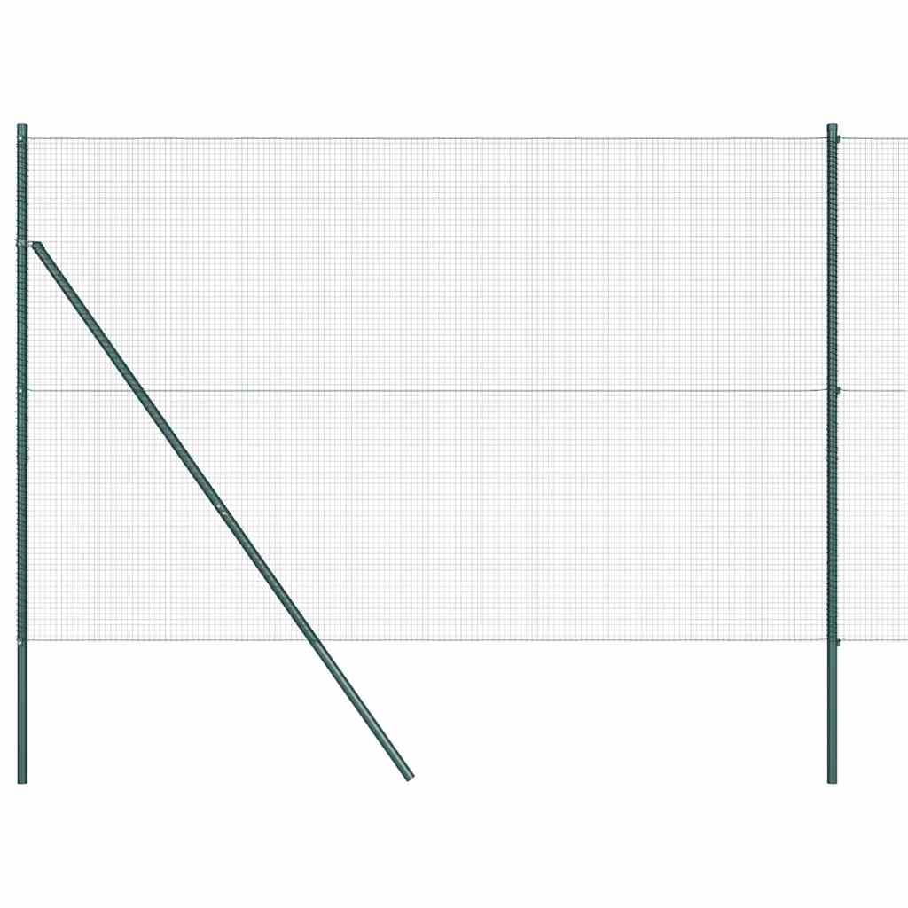 Zaun mit Pfosten Grün 1.6 x 25 m Stahl