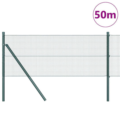 Zaun mit Pfosten Grün 0,8 x 50 m Stahl