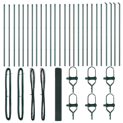 Zaun mit Pfosten Grün 1 x 50 m Stahl