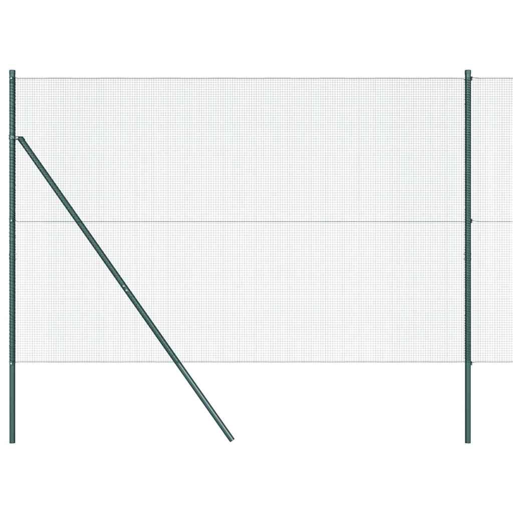 Zaun mit Pfosten Grün 1,5 x 50 m Stahl
