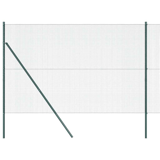 Zaun mit Pfosten Grün 1,5 x 50 m Stahl