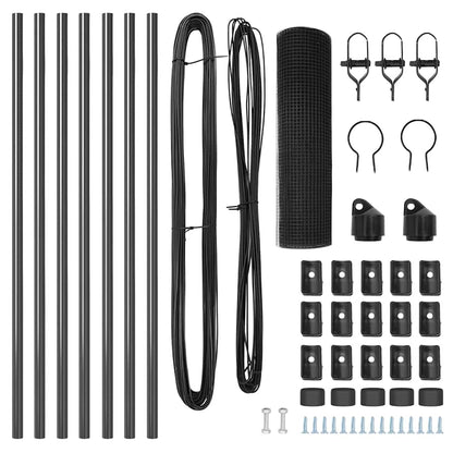 Zaun mit Pfosten Grau 0,4 x 10 m Stahl