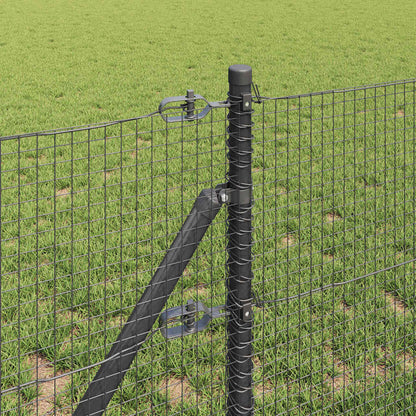 Zaun mit Pfosten Grau 0,5 x 10 m Stahl