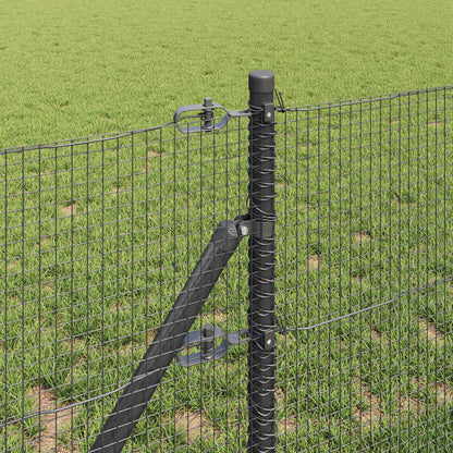 Zaun mit Pfosten Grau 0,6 x 10 m Stahl