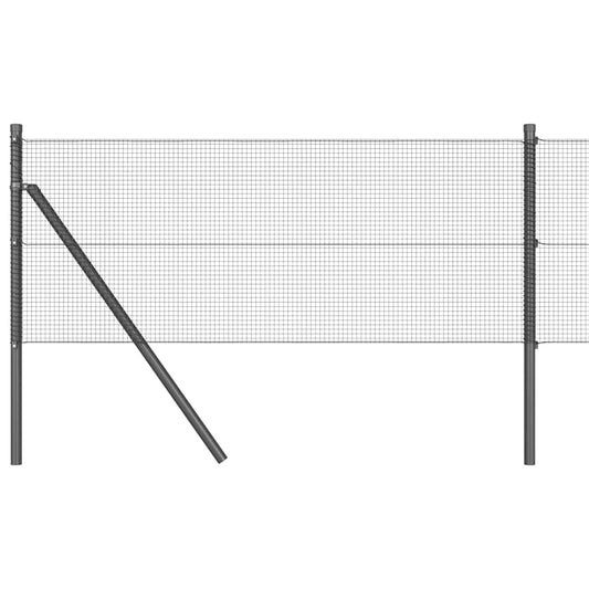 Zaun mit Pfosten Grau 0,8 x 10 m Stahl