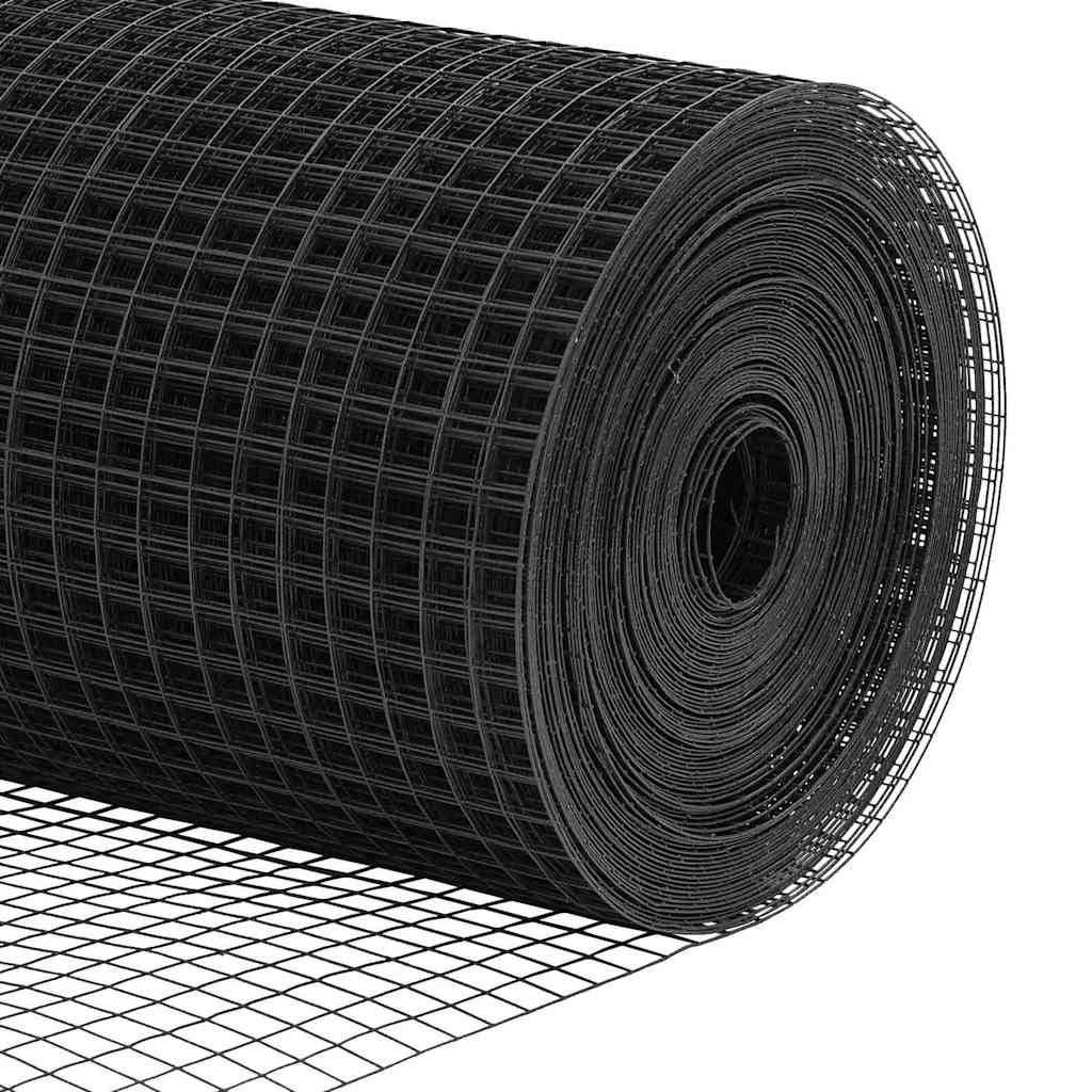 Zaun mit Pfosten Grau 0,8 x 10 m Stahl