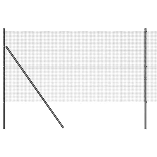 Zaun mit Pfosten Grau 1,2 x 10 m Stahl