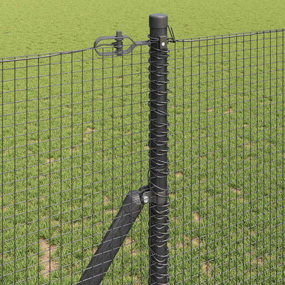 Zaun mit Pfosten Grau 1,2 x 10 m Stahl