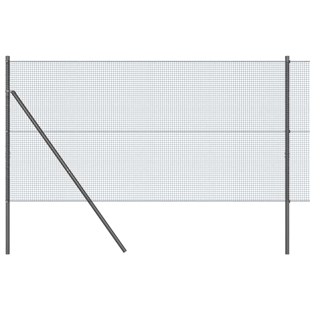 Zaun mit Pfosten Grau 1,2 x 10 m Stahl