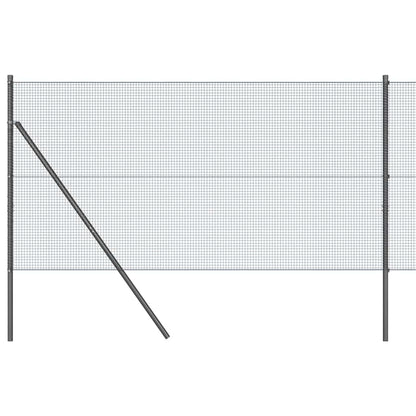 Zaun mit Pfosten Grau 1,2 x 10 m Stahl