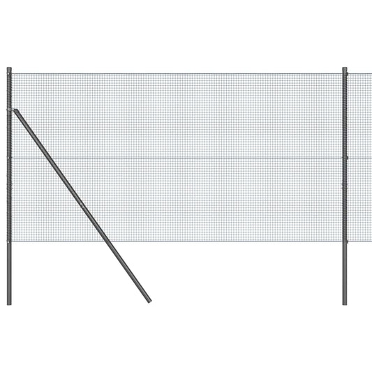Zaun mit Pfosten Grau 1,2 x 10 m Stahl