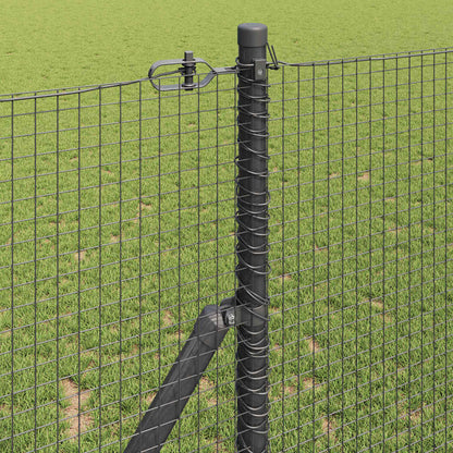 Zaun mit Pfosten Grau 1,4 x 10 m Stahl