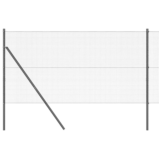 Zaun mit Pfosten Grau 1,4 x 10 m Stahl