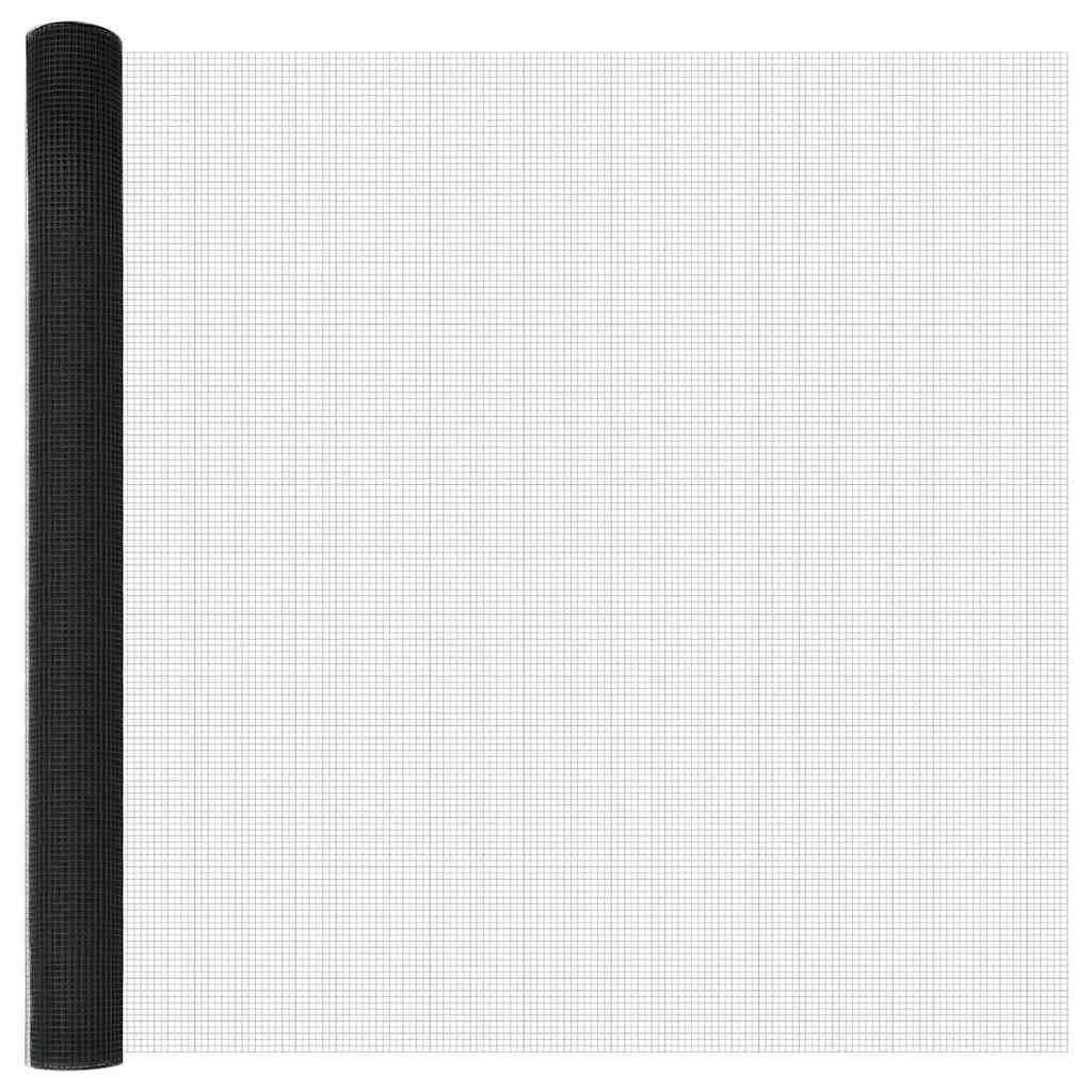Zaun mit Pfosten Grau 1,6 x 10 m Stahl