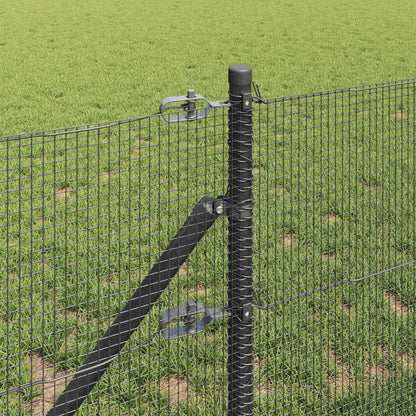 Zaun mit Pfosten Grau 0,8 x 25 m Stahl