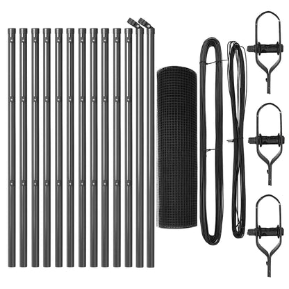Zaun mit Pfosten Grau 0,8 x 25 m Stahl