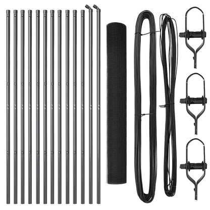 Zaun mit Pfosten Grau 1,2 x 25 m Stahl