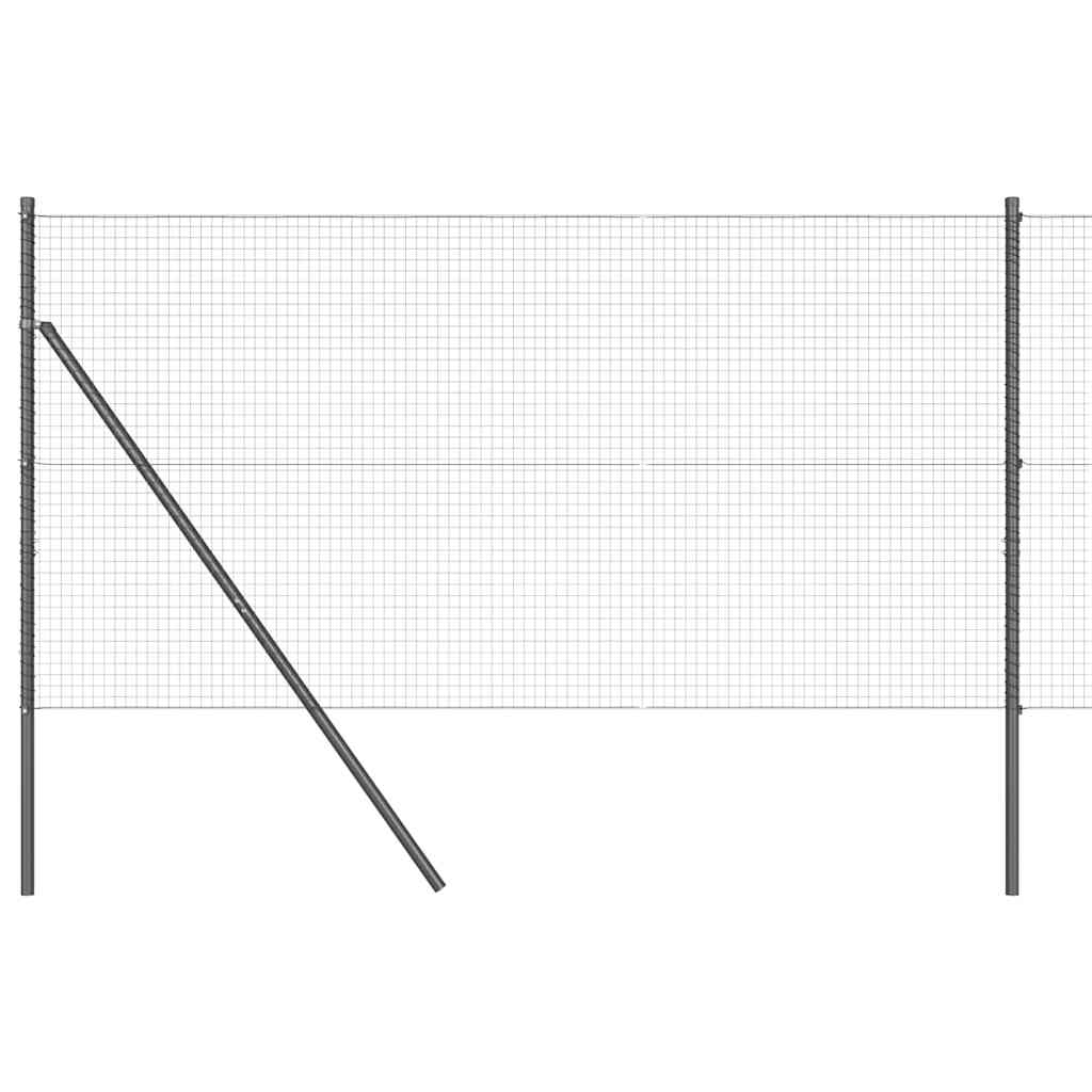 Zaun mit Pfosten Grau 1,2 x 25 m Stahl