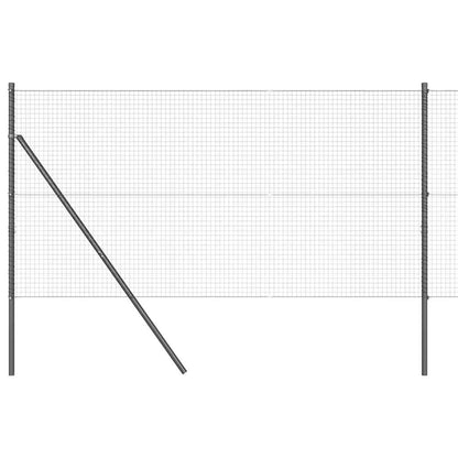 Zaun mit Pfosten Grau 1,2 x 25 m Stahl
