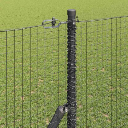 Zaun mit Pfosten Grau 1.6 x 25 m Stahl