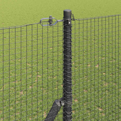 Zaun mit Pfosten Grau 1,4 x 50 m Stahl