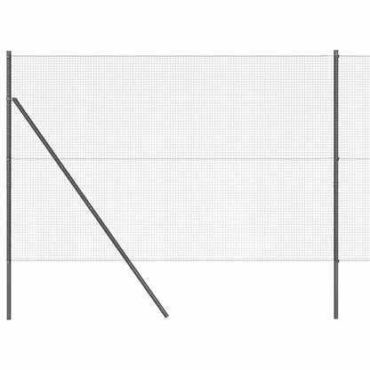 Zaun mit Pfosten Grau 1,4 x 50 m Stahl