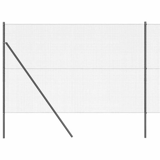 Zaun mit Pfosten Grau 1,4 x 50 m Stahl